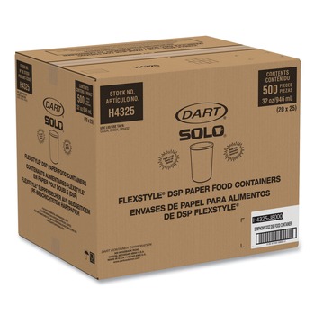 SOLO Flexstyle 32 oz Double Poly Paper Containers - Symphony Design (25/Pack, 20 Packs/Carton)