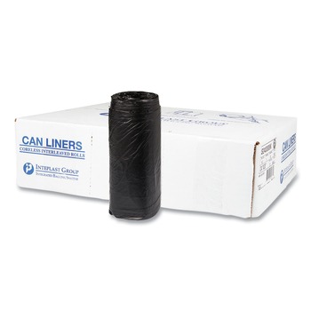 Inteplast Group S243308K 24 in. x 33 in. 8 mic 16 Gallon High-Density Commercial Can Liners - Black (1000/Carton)