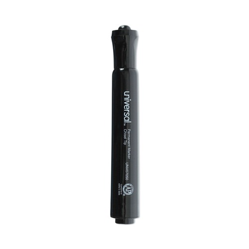  | Universal UNV07050 Broad Chisel Tip Permanent Marker - Black (36/Pack) image number 0