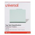  | Universal UNV10253 4-Section Pressboard Classification Folder - Letter, Gray-Green (10/Box) image number 0