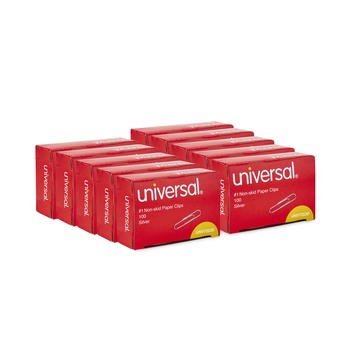 PAPER CLIPS AND FASTENERS | Universal A7072230A 100 Clips/Box, 10 Boxes/Pack Paper Clips - Small (No.1), Silver