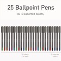 Pens | TOPS PEN12127 Medium 1 mm PENTONIC Stick Ballpoint Pen - Assorted Ink Colors/Charcoal Gray Barrel (25/Pack) image number 2
