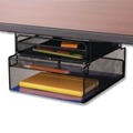 Office Jansan | Safco 3244BL Onyx 12.33 in. x 10 in. x 7.25 in. Under Desk Hanging Mesh Organizer with Drawer - Black image number 1
