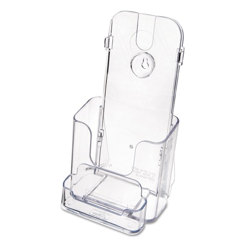 Office Jansan | Deflecto 78601 4.38 in. x 4.25 in. x 7.75 in. DocuHolder for Countertop/Wall-Mount with Card Holder - Clear image number 0