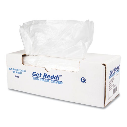 Early Labor Day Sale | Inteplast Group BR52X80 52 in. x 80 in. 15 Micron Bun Rack and Pan Cover - Clear (50/Carton) image number 0