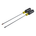 Screwdrivers | Klein Tools 85072 Long Blade Slotted and Phillips Screwdriver Set with Heat Treated Shafts and Cushioned Grips image number 1