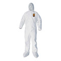Bib Overalls | Ansell KCC 44336 A40 Elastic-Cuff Ankle Hood and Boot Coveralls - 3X-Large White (25/Carton) image number 0
