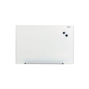Universal UNV43202 Frameless 36 in. x 24 in. Magnetic Glass Marker Board - White