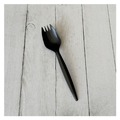 Food Service | Boardwalk BWKSPORKBLPP Mediumweight Polypropylene Plastic Spork Cutlery - Black (1000/Carton) image number 2
