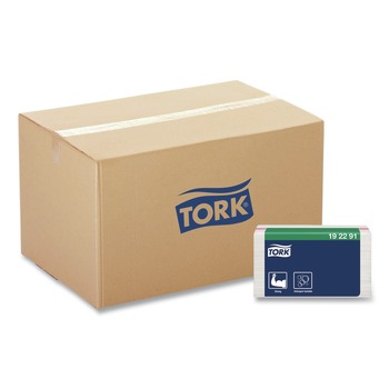 Tork 11.75 in. x 14.75 in. 1-Ply Small Pack Foodservice Cloth - Unscented/White/Red Stripe (4/Carton)
