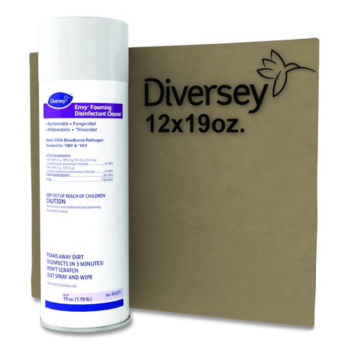 Cleaning & Janitorial Supplies | Diversey Care 04531. 19 oz. Aerosol Spray Envy Foaming Disinfectant Cleaner - Lavender Scent (12/Carton) image number 0