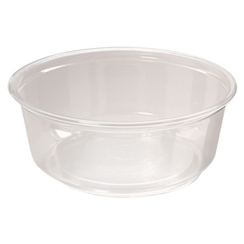 Fabri-Kal 4.6 in. Diameter x 1.8 in. h 8 oz Microwavable Plastic Deli Containers - Clear (500/Carton)