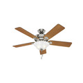 Ceiling Fans | Hunter 53042 52 in. Buchanan Brushed Nickel Ceiling Fan with Light image number 0