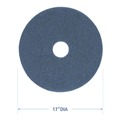 Office Jansan | Boardwalk BWK4017BLU 17 in. Diameter Scrubbing Floor Pads - Blue (5/Carton) image number 4