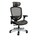Office Chairs | Alera ALEMV41BME48 17.24 in. to 20.98 in. Seat Height Supports Up to 275 lbs. Minerva Ergonomic Mesh Swivel Task Chair - Gray Seat/Back, Silver Base image number 0