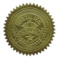 Office Jansan | Geographics 20014 Self-Adhesive 2 in. Embossed Seals - Gold (20/Sheet, 5 Sheets/Pack) image number 1