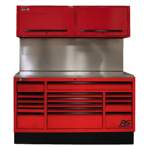 Cabinets | Homak RDCTS72003 72 in. CTS Conversion Kit with Solid Backsplash - Red image number 0