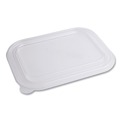 Food Trays, Containers, and Lids | World Centric TRLCS10 7.8 in. x 10.2 in. x 0.5 in. Plastic Lids for TRSC60 Fiber Containers - Clear (400/Carton) image number 0