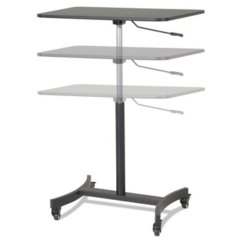Victor 30.75 in. x 22 in. x 29 in. to 44 in. High Rise Collection Mobile Adjustable Standing Desk - Black