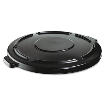 Rubbermaid Commercial FG264560BLA Brute Round 22-1/4 in. Flat Top Lid - Black