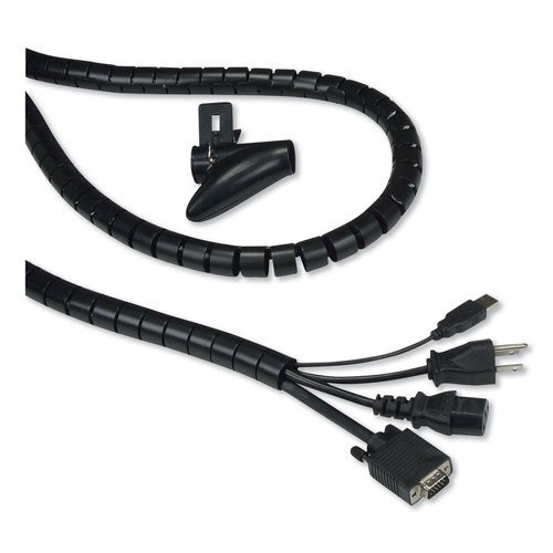  | Innovera IVR39660 0.75 in. x 77.5 in. Cable Management Coiled Tube - Black image number 0