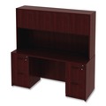  | Alera ALEVA286615MY 64.75 in. x 15 in. x 35.38 in. Valencia Series 4-Compartment Hutch with Doors - Mahogany image number 4