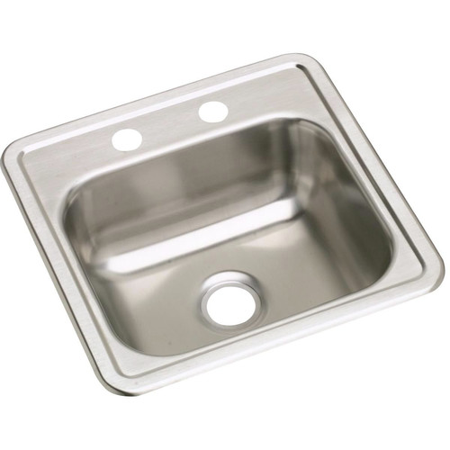 Kitchen Sinks | Elkay D115161 Dayton Top Mount 15 in. x 15 in. Single Bowl Bar Sink (Stainless Steel) image number 0