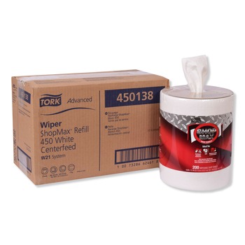Tork 9.9 in. x 13.1 in. Advanced ShopMax Wiper 450 - White (2/Carton)