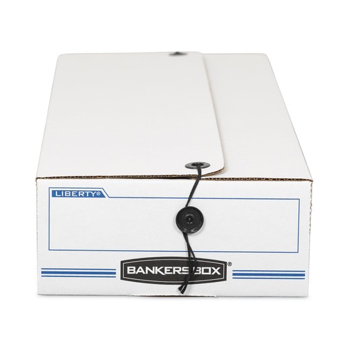 Bankers Box 00006 Liberty 9 in. x 24 in. x 6.38 in. Check and Form Boxes - White/Blue (12/Carton) image number 0