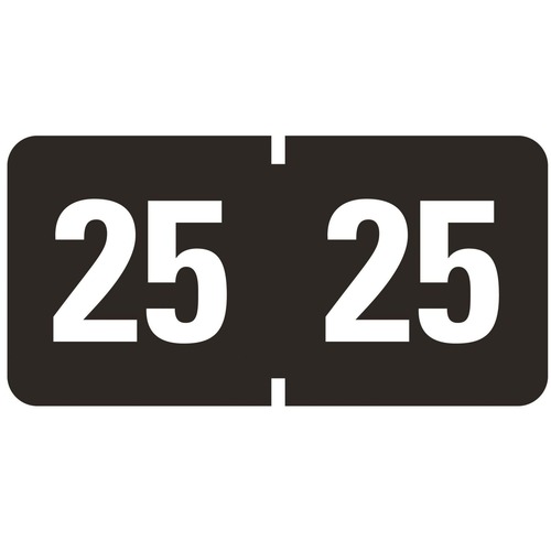 Labels | Smead 68325 "25-in 0.75 in. x 1.5 in. Yearly End Tab File Folder Labels - Black (1-Roll) image number 0