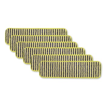 Rubbermaid Commercial 18 in. Vertical Polyprolene Stripes Microfiber Scrubber Pad - Yellow (6/Carton)
