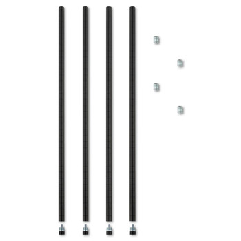 Alera 36 in. Stackable Posts For Wire Shelving - Black (4/Pack)