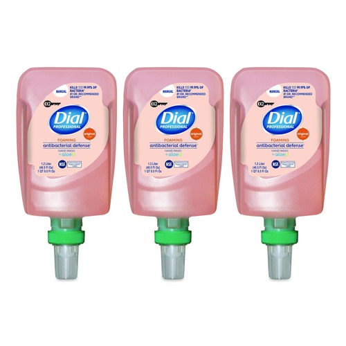 Soap Dispensers | Dial Professional 17000 16770 1.2 L Antibacterial Defense Foaming Hand Wash Refill for FIT X2 Manual Dispenser - Original Scent (3/Carton) image number 0