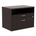  | Alera ALELS583020ES Open Office Desk Series 29.5 in. x19.13 in. x 22.88 in. 2-Drawer 1 Shelf Pencil/File Legal/Letter Low File Cabinet Credenza - Espresso image number 1