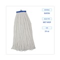 Mops | Boardwalk BWK724REA 24 oz. Cut-End Lie-Flat Rayon Wet Mop Head - White image number 2