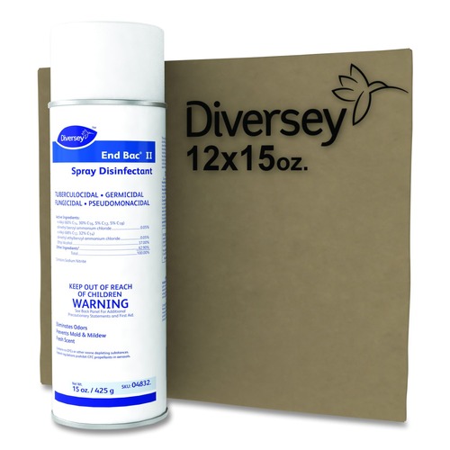 Cleaning & Janitorial Supplies | Diversey Care 04832. End Bac II 15 oz. Aerosol Spray Disinfectant - Fresh Scent (12/Carton) image number 0