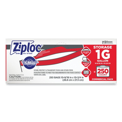 Just Launched | Ziploc 364948 1 Gal. Ziploc Double Zipper Storage Bags (250/Box) image number 0