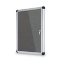 Bulletin Boards | MasterVision VT630103690 Slim-Line 28 in. x 38 in. Enclosed Fabric One Door Bulletin Board - Gray image number 2