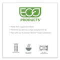 Food Trays, Containers, and Lids | Eco-Products EP-BRSCLID-L Evolution World EcoLid 25 Percent Recycled Food Container Lid Fits 12 to 32 oz Containers - White (500/Carton) image number 5