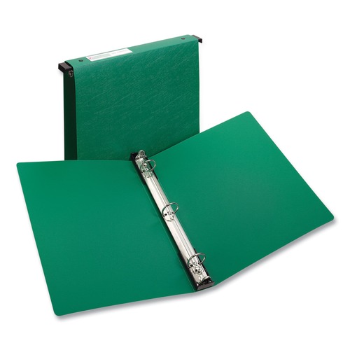 Office Jansan | Avery 14802 11 in. x 8.5 in. 3 Rings 1 in. Capacity Hanging Storage Flexible Non-View Binder with Round Rings - Green image number 0
