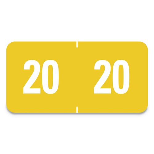 Smead 67920 0.5 in. x 1 in. Yearly End Tab Folder Labels - 20, Yellow (25 Labels/Sheet, 10 Sheets/Pack) image number 0