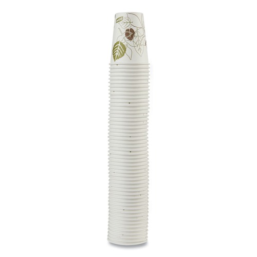 Cups and Lids | Dixie 2338PATH 8 oz Pathways Paper Hot Cups - White/Green (50/Pack) image number 0