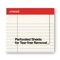 Office Jansan | Universal UNV35882 50-Sheet 8.5 in. x 11 in. Colored Perforated Writing Pads - Wide/Legal Rule, Ivory (1 Dozen) image number 4