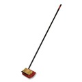 Cleaning Tools | Nexstep Commercial Products 6615 10 in. Bi-Level Floor Scrub Brush with 54 in. Handle - Red Polypropylene Bristles/Black Metal Handle image number 1