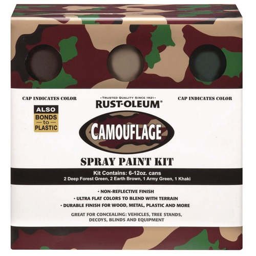 Painting | Rust-Oleum 269038 12 oz. Aerosol Can Camouflage 2X Ultra Cover Spray Paint Kit - Assorted Colors (6/Carton) image number 0