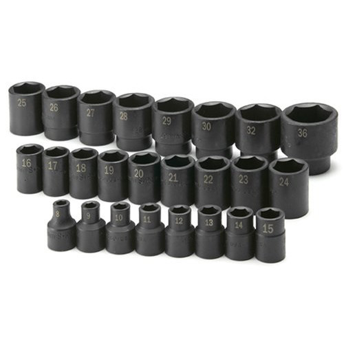 Sockets | SK Hand Tool 4037 25-Piece 1/2 in. Drive 6 Point Standard Metric Impact Socket Set image number 0
