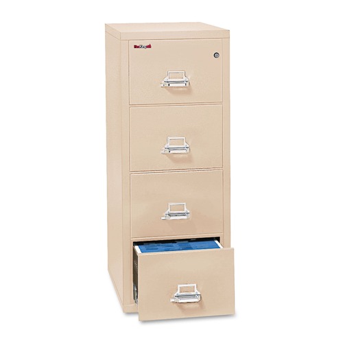 Office & Office Supplies | FireKing 4-2131-CPA 20.81 in. x 31.56 in. x 52.75 in. Insulated 4-Drawer Vertical File with 1-Hour Fire Protection - Parchment image number 0