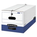 Office Jansan | Bankers Box 0001103 12 in. x 24 in. x 10 in. Liberty Heavy-Duty Strength Storage Box - Letter, White/Blue (4/Carton) image number 0