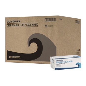 Boardwalk 3-Ply General Use Face Mask - Blue (2000/Carton)