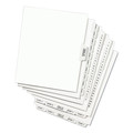 Office Jansan | Avery 01404 11 in. x 8.5 in. 26-Tab D Avery Style Preprinted Legal Exhibit Side Tab Index Dividers - White (25/Pack) image number 1